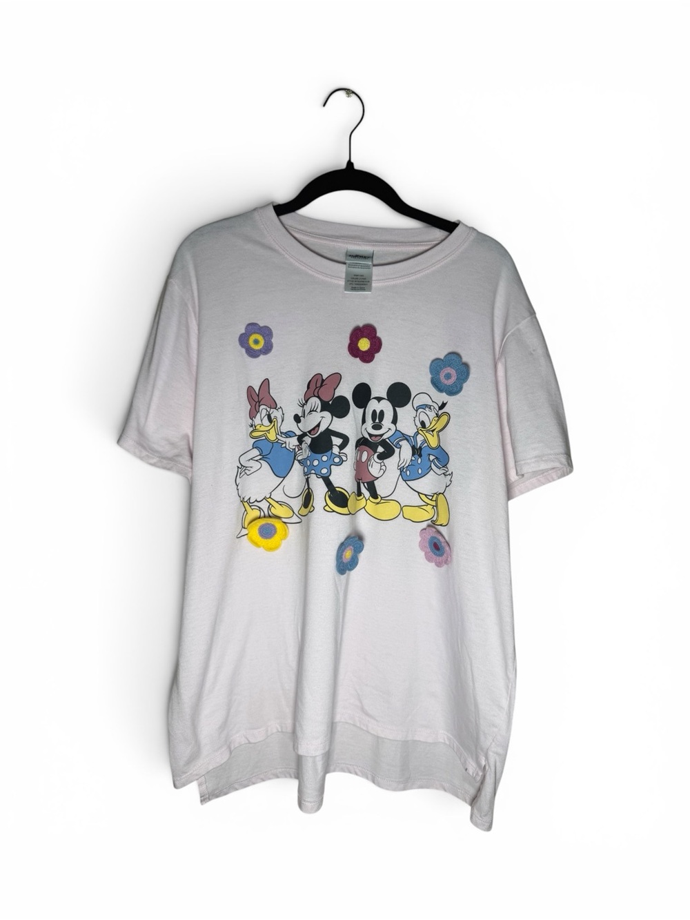Disney Mickey Minnie Daisy Donald Flower Graphic Tee Womens XXL
